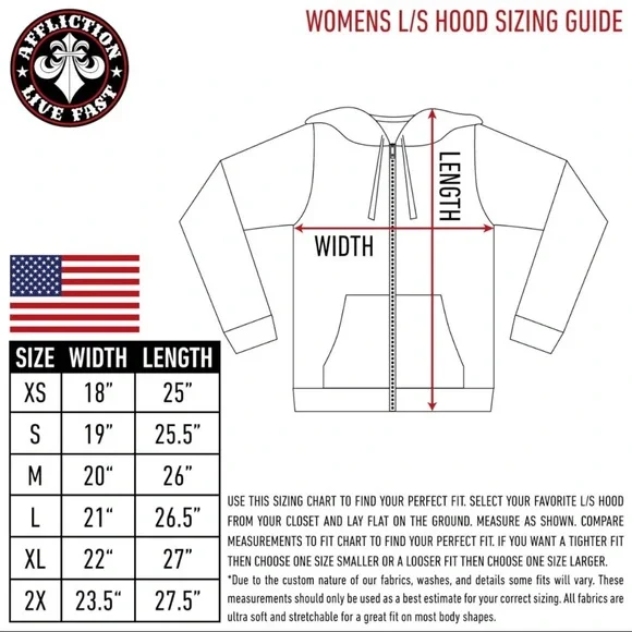 Affliction Women's Zip Up Hoodie Jacket Blitzkrieg Biker Tattoo - Picture 4 of 8